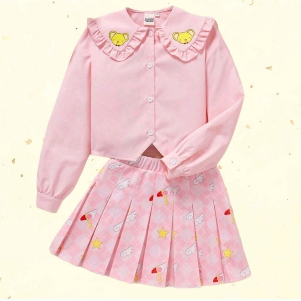 Sakura Cardcaptor Long Sleeve Shirt and Skirt Set